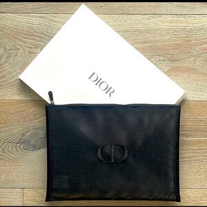 NEW Dior Black Mesh Pouch Organizer